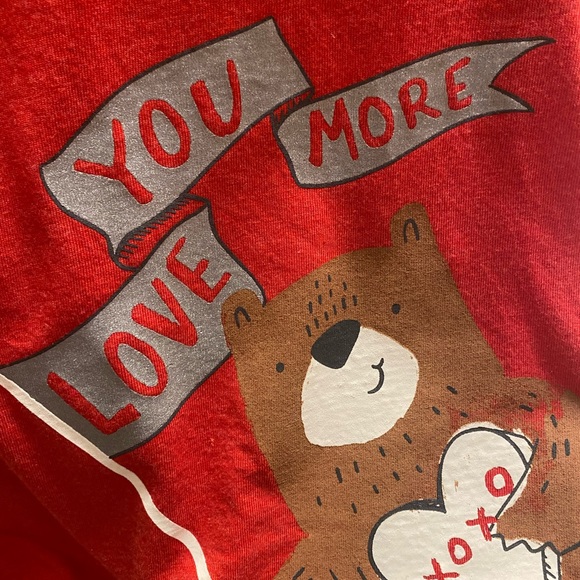 Carter's Red and Gray Bear “Love You More” Jogger Set NWT 4T - Picture 2 of 6